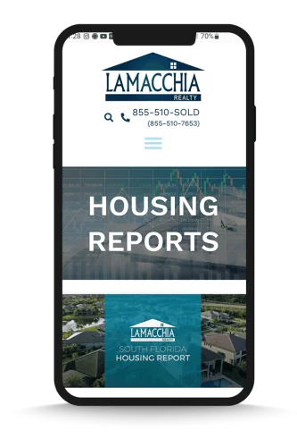 Lamacchia housing reports shown on a cell phone